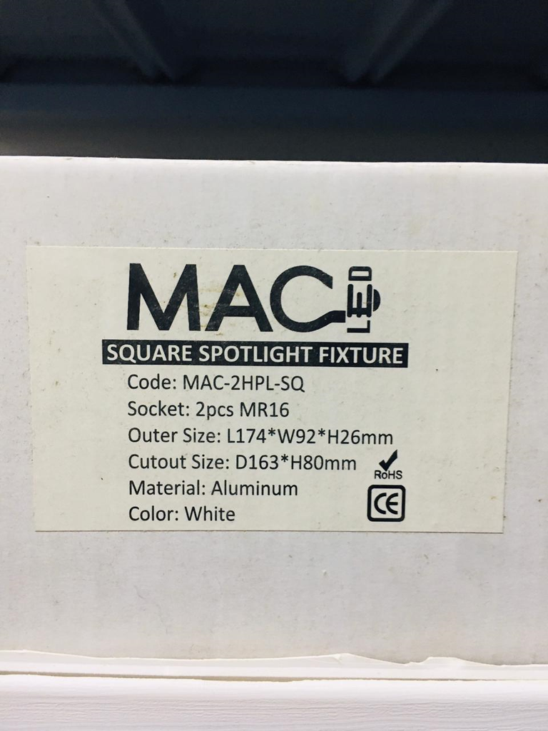 KC00225 - 2-HEAD SQUARE PINLIGHT IN WHITE FRAMING