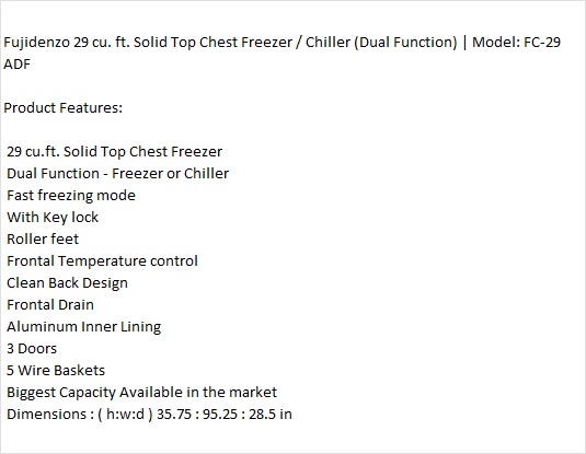KG537 - 3 Door Chest Type Freezer
