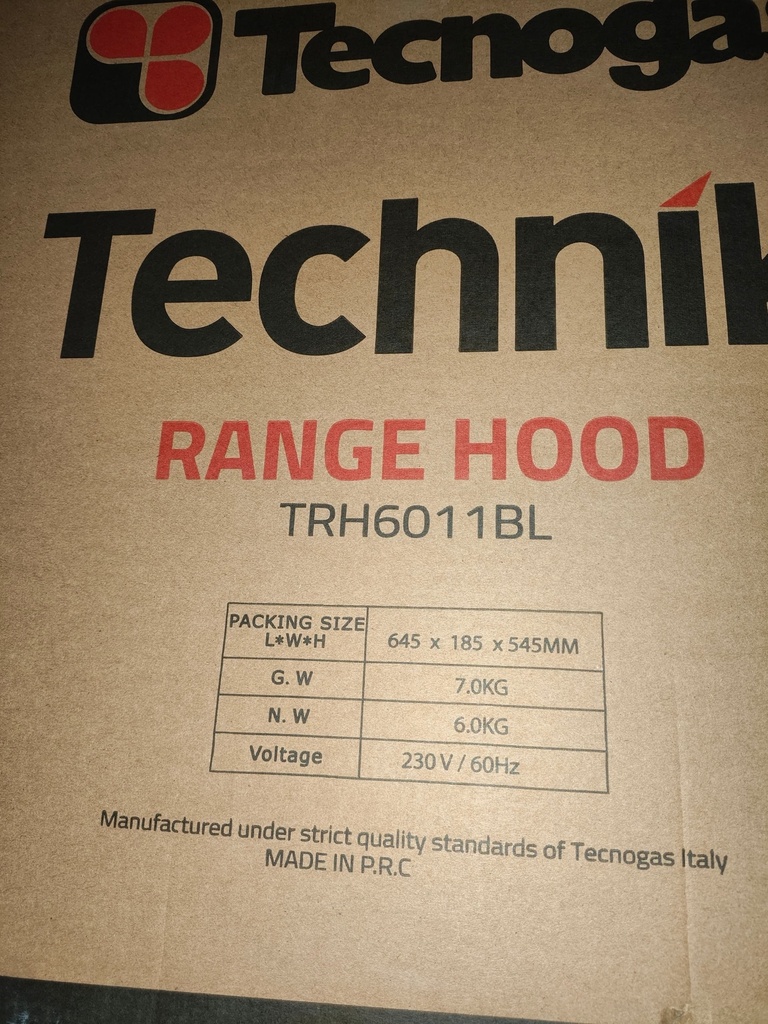 TECHO GAS RANGE HOOD - TRH6011BL