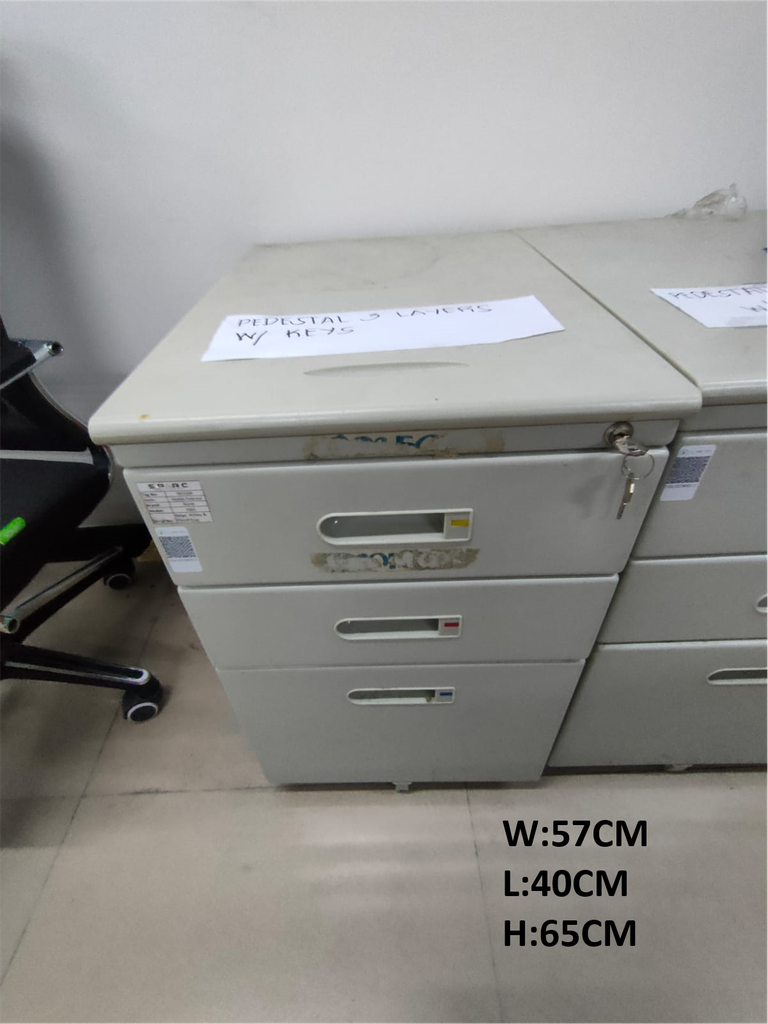 KC00444 - MOBILE PEDESTAL 3 DRAWER 40CM (L) x 57CM (W) x 65CM(H)