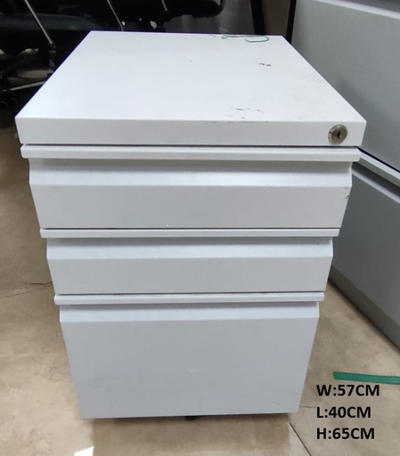 [KC00061] KC00061 - MOBILE PEDESTAL 3-DRAWER. L: 40CM  x W: 57CM  x H: 65CM