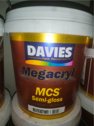 [KC00099] KC00099 - DAVIES MEGACRYL MATTE 100% ACRYLIC LATEX PAINT, MCS SEMI GLOSS, DUSTY WHITE