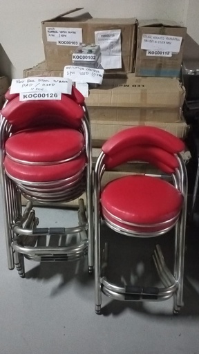 [KC00126] KC00126 - RED BAR STOOL W/ BACK PAD (CHAIR)