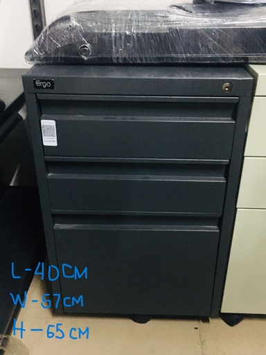 [KC00398] KC00398 - MOBILE PEDESTAL 3-DRAWER STEEL  (ERGO) 40CM (L) x 57CM (W) x 65CM (H)