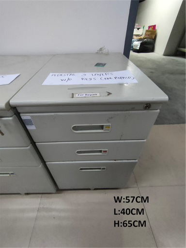 [KC00443] KC00443 - MOBILE PEDESTAL 3 DRAWER 40CM (L) x 57CM (W) x 65CM(H)